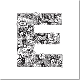 Floral Letter E Posters and Art